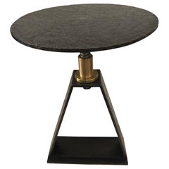 Atelier Linné Delta Side Table in Pure Iron and Brass