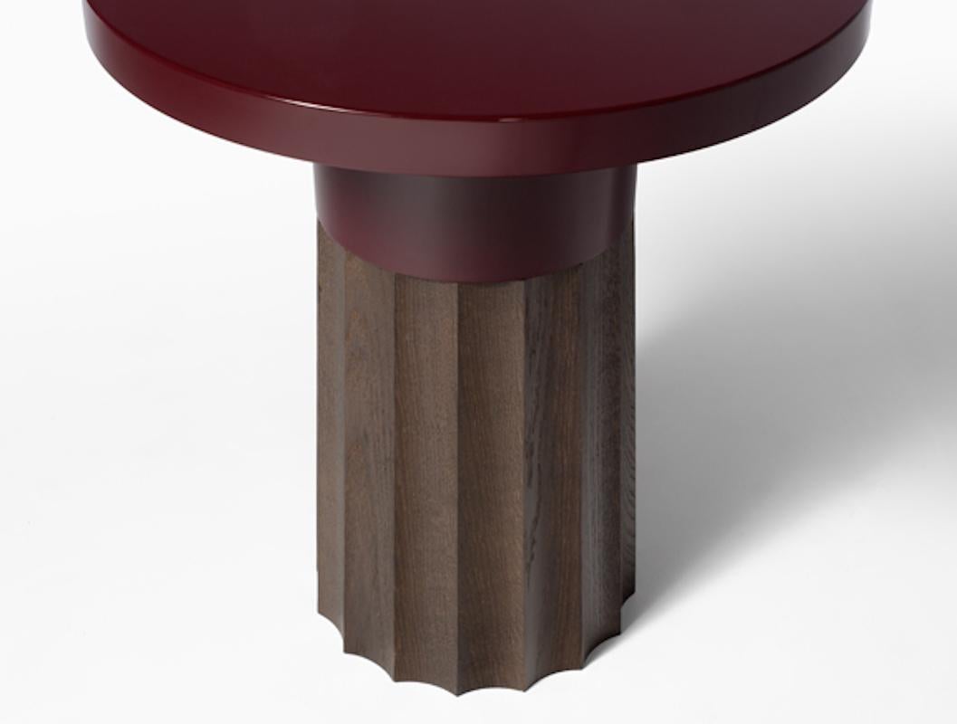 Contemporary Atelier Linné Issey Side Table in Lacquer and Oak For Sale