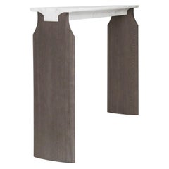 Atelier Linné Jay Console in Calacata Carved Marble and Brushed Tinted Oak