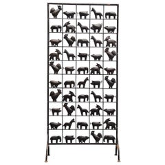 Atelier Marolles Animal Screen Wrought Iron, France, 1955