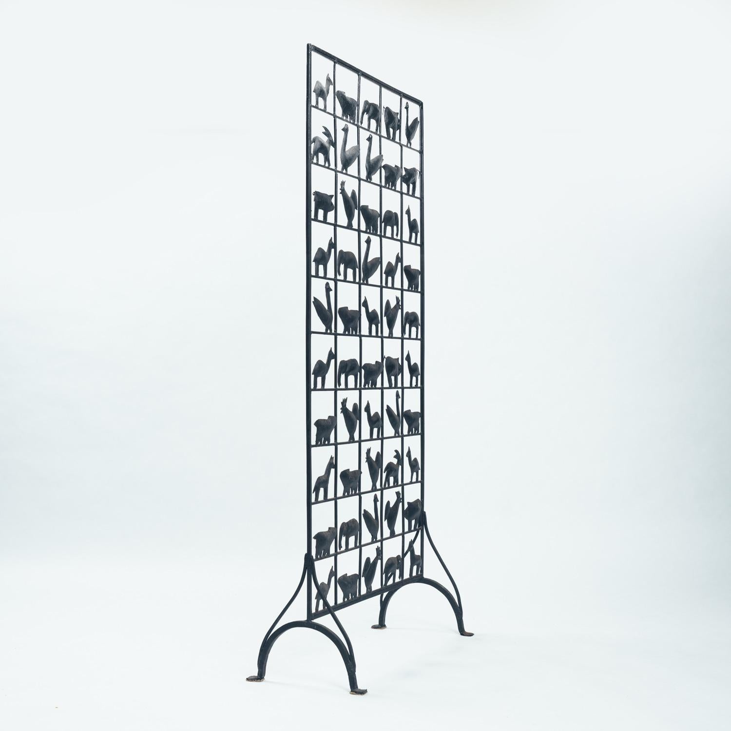 Atelier Marolles & Jean Touret, Raumteiler mit Tieren aus Schmiedeeisen, 1950 6
