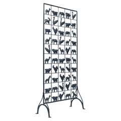 Atelier Marolles & Jean Touret paravento per animali in ferro battuto, 1950