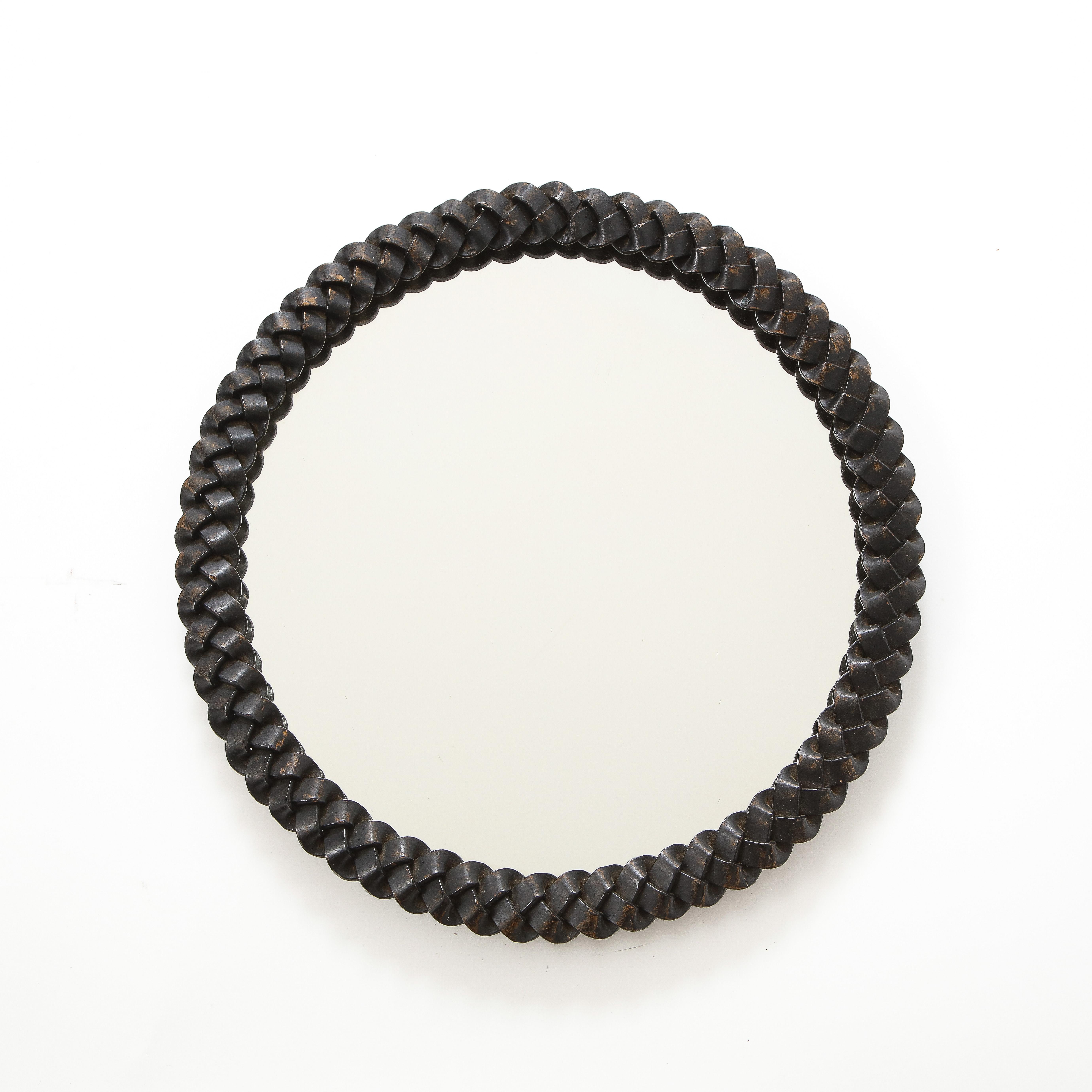 Atelier Marolles Style Braided Iron Mirror, France, c. 1950 For Sale 1
