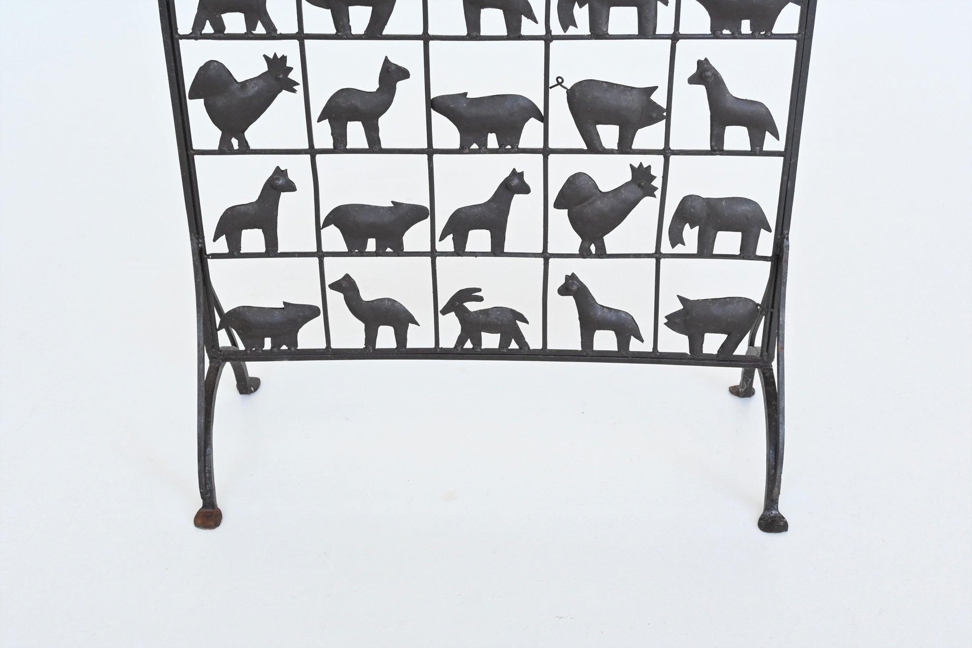 Atelier Marolles Wrought Iron Animal Screens, France, 1950 3