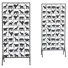 Atelier Marolles Wrought Iron Animal Screens, France, 1950