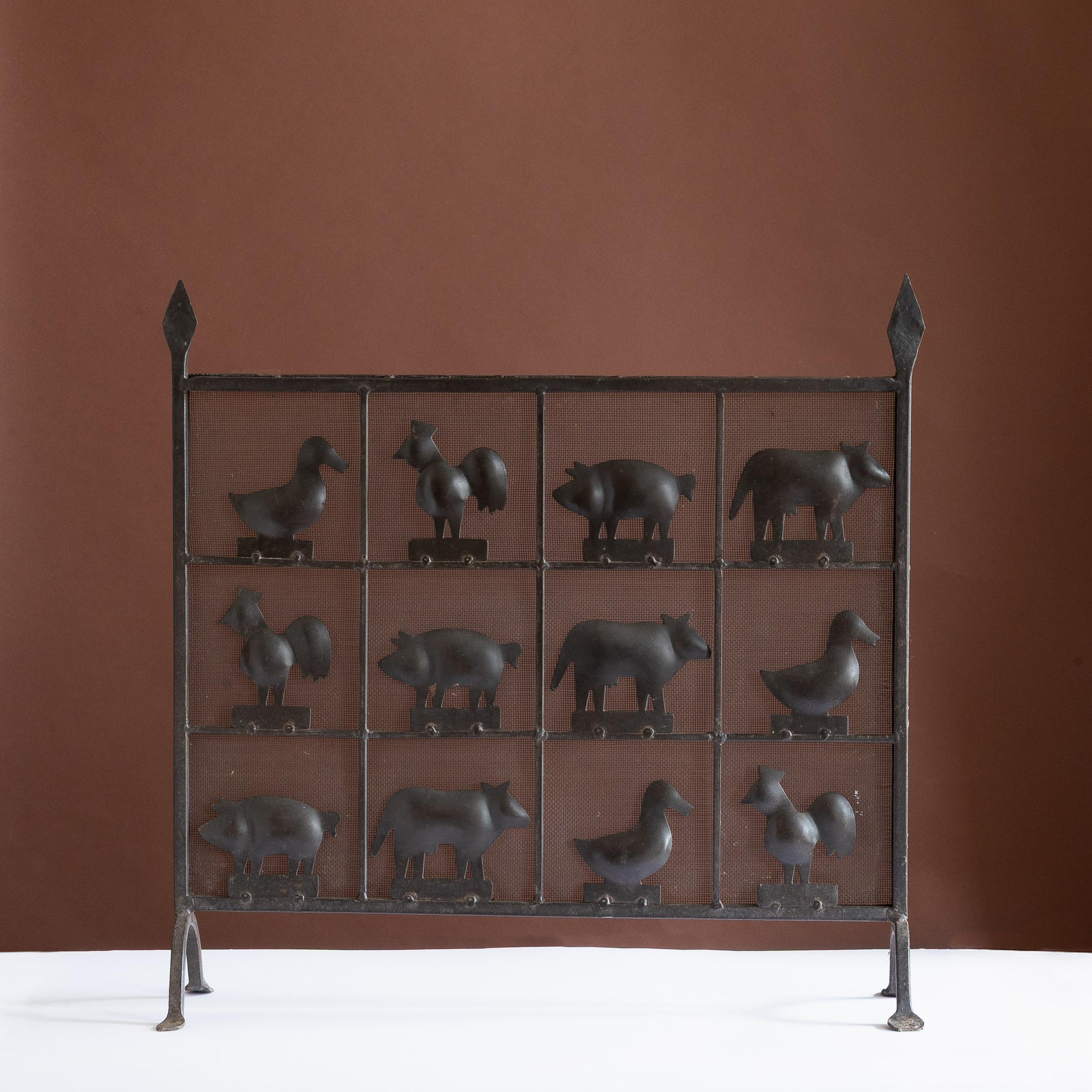 Atelier Marolles Wrought Iron Fire Screen In Good Condition In London, GB