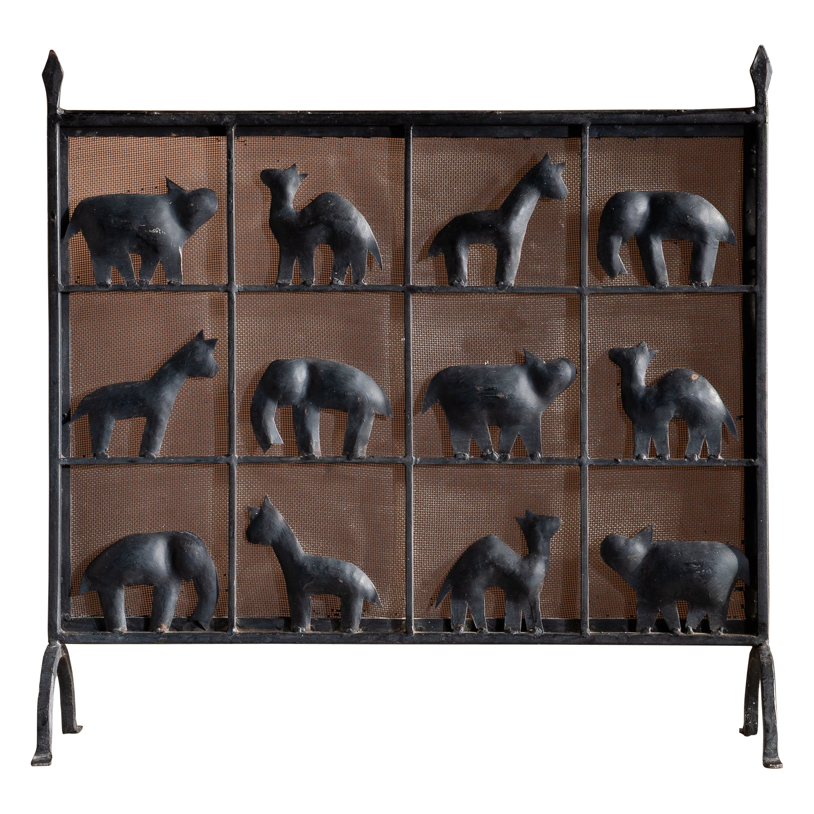 Atelier Marolles Schmiedeeiserner Feuerschutz im Angebot