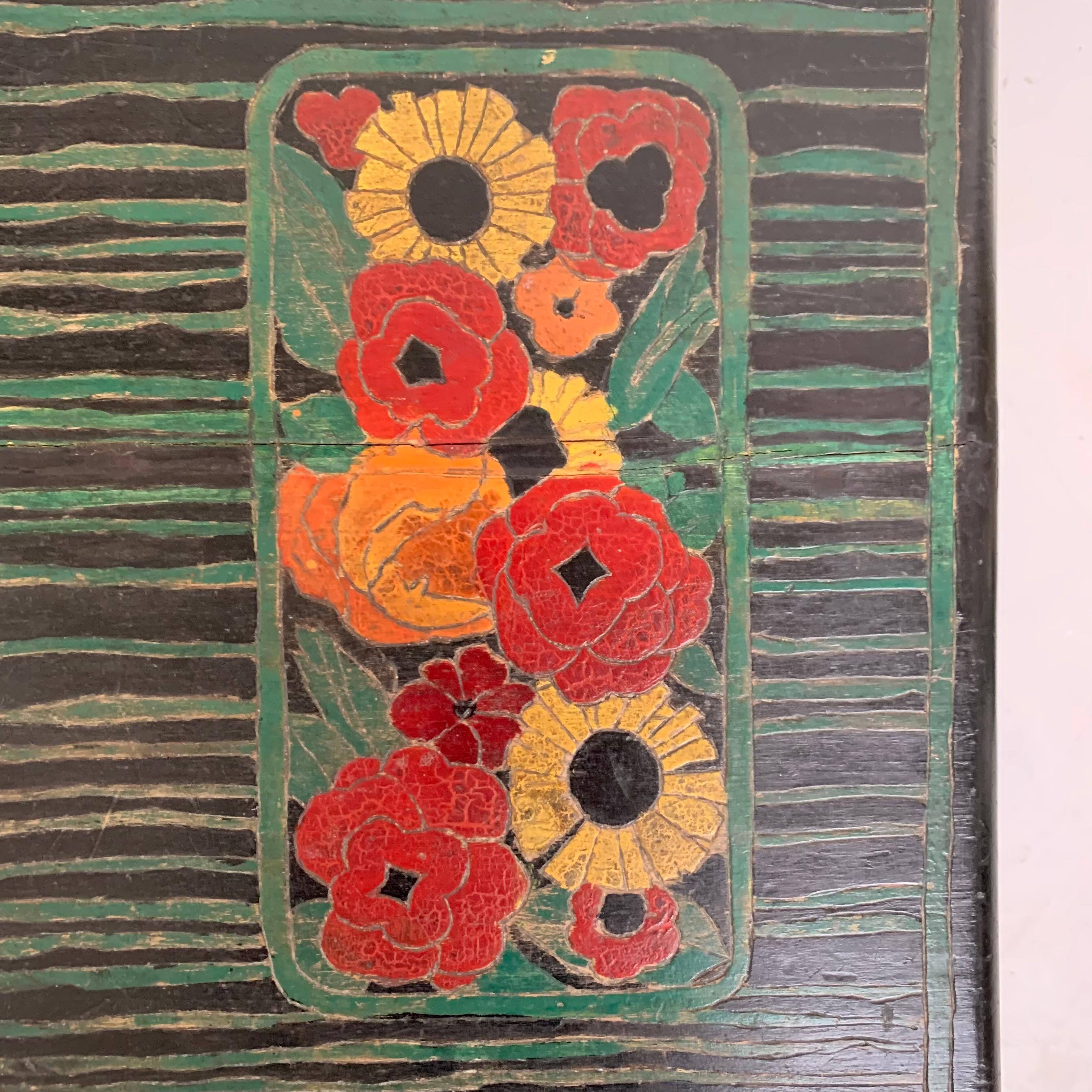 Atelier Martine Attributed Painted Wood Side Table, circa 1920, France. en vente 4