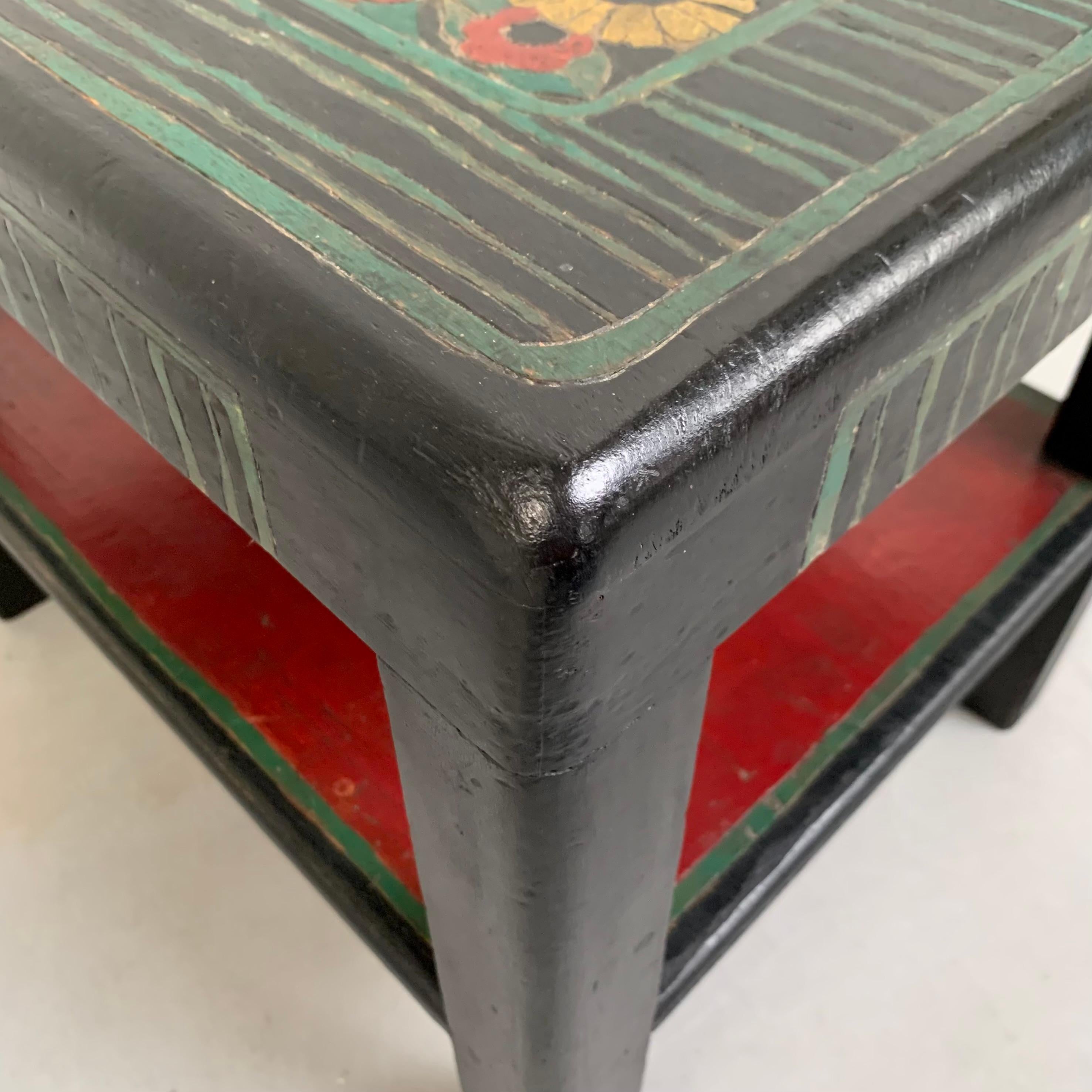 Atelier Martine Attributed Painted Wood Side Table, circa 1920, France. en vente 7