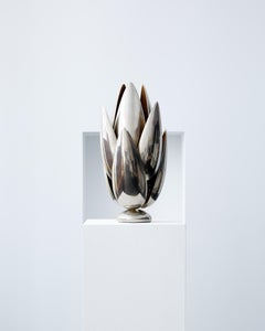 Atelier Michel Armand Nickel Plated Bronze Lotus Lamp c. 1970