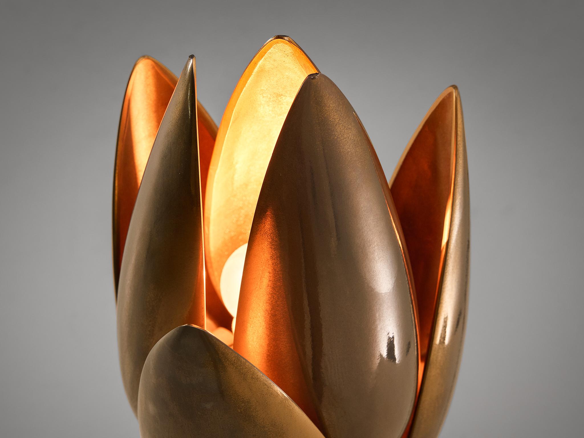 Mid-Century Modern Atelier Michel Armand Sculptural 'Fleur Table Lamp 
