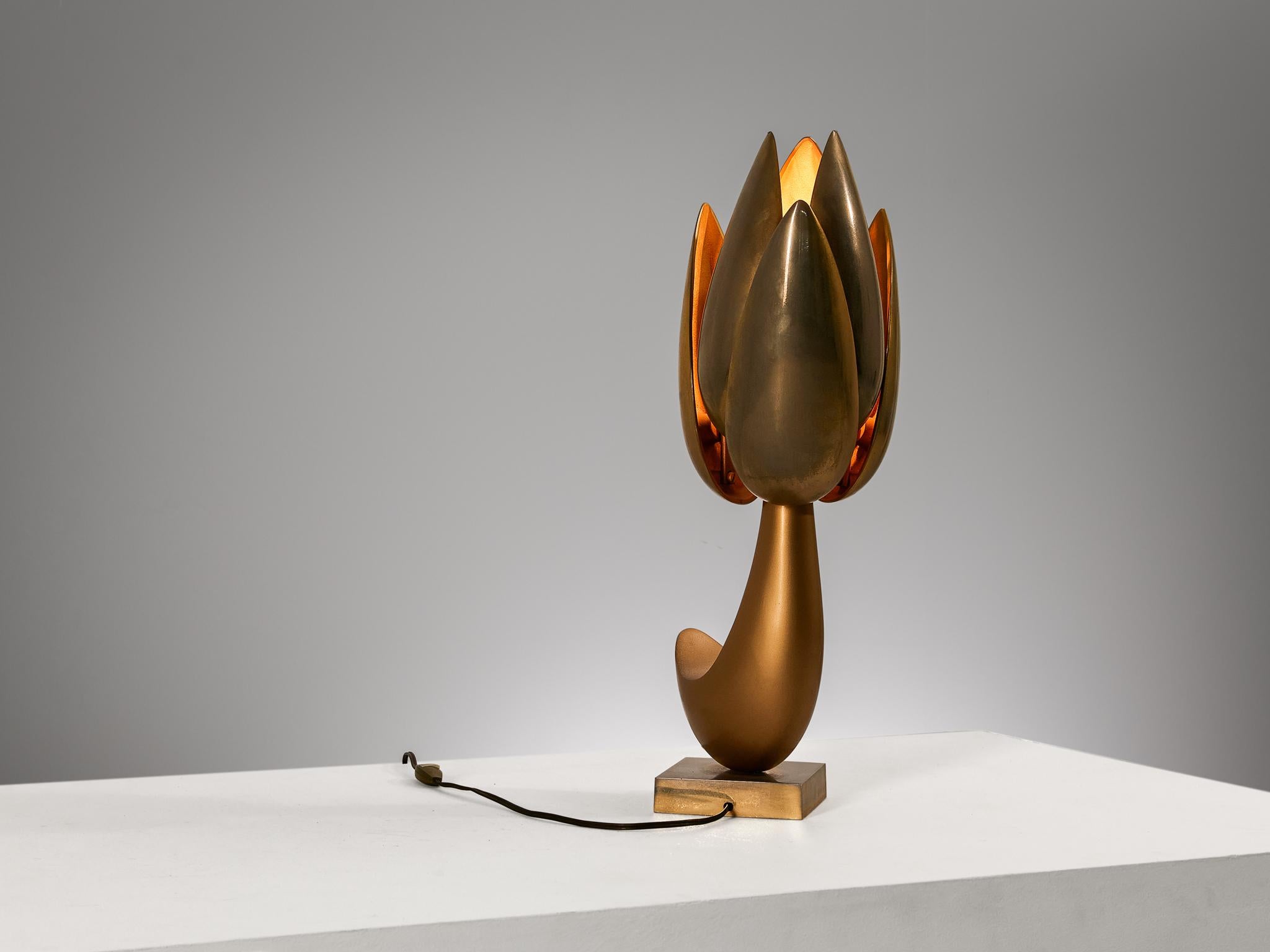 Anodized Atelier Michel Armand Sculptural 'Fleur Table Lamp 