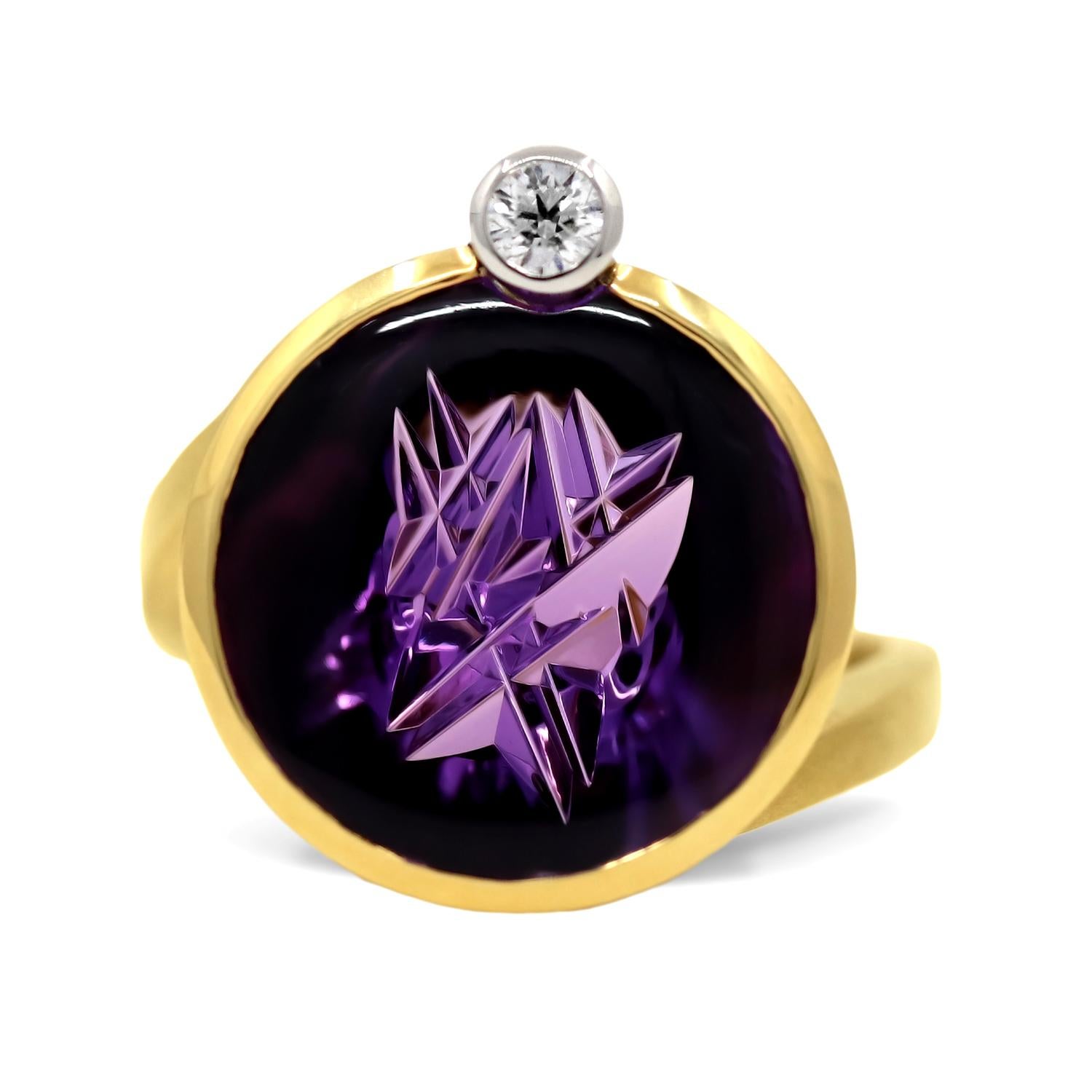 carved amethyst ring