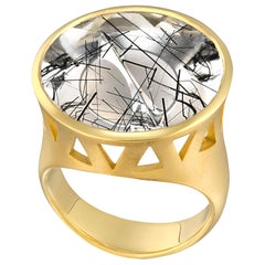 Atelier Munsteiner Magic Face Black Tourmaline Quartz One of a Kind Gold Ring