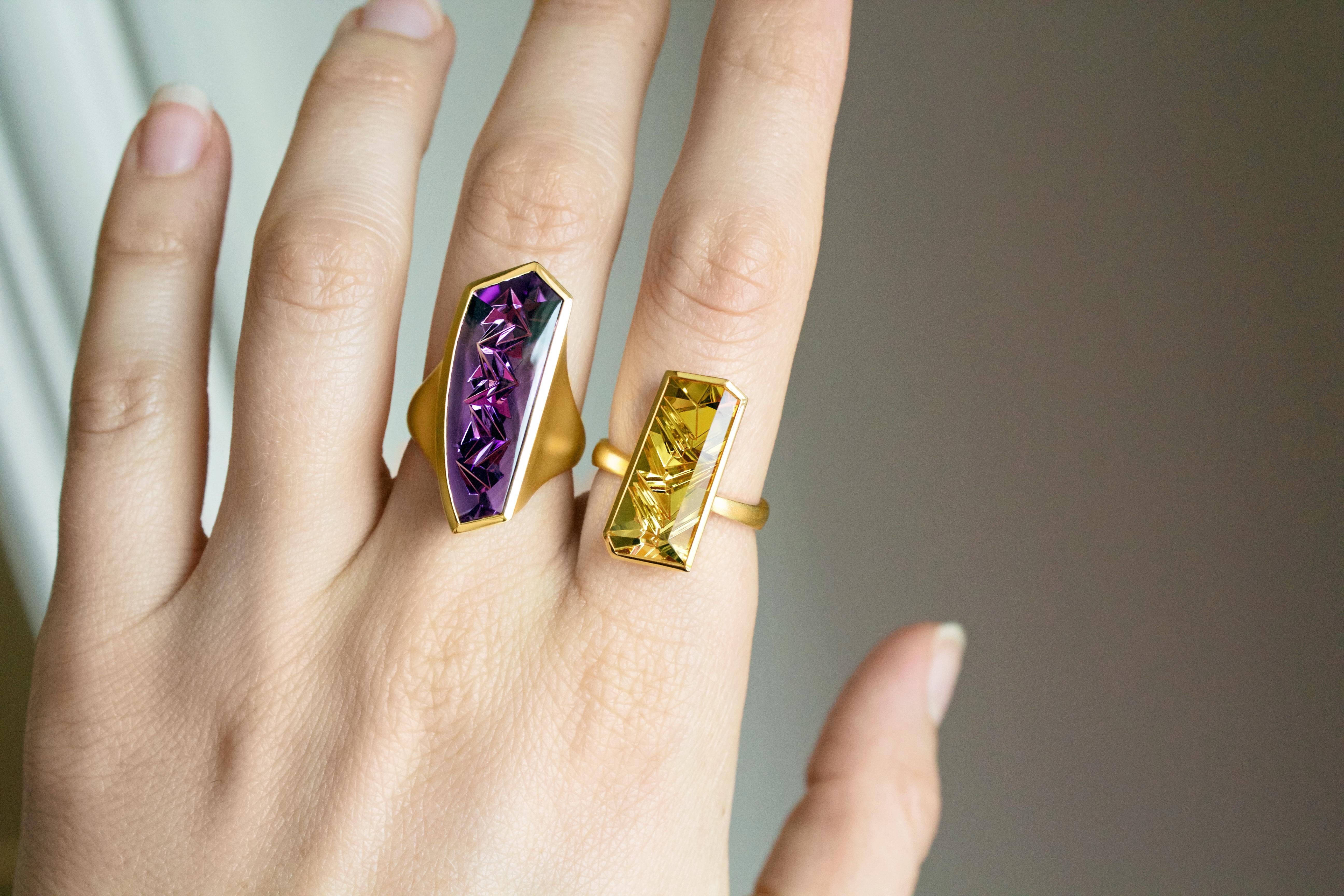 One of a Kind Vertical Curve Ring handcrafted in Germany by internationally-renowned 