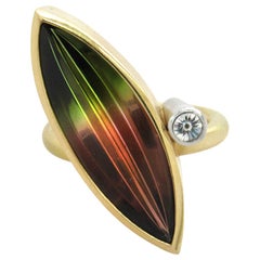 Atelier Munsteiner Watermelon Tourmaline Diamond Cocktail Ring