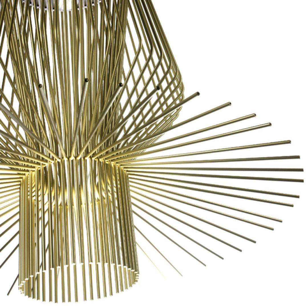 Atelier Oi ‘Allegro Assai’ LED Chandelier Lamp in Gold for Foscarini In New Condition For Sale In Glendale, CA