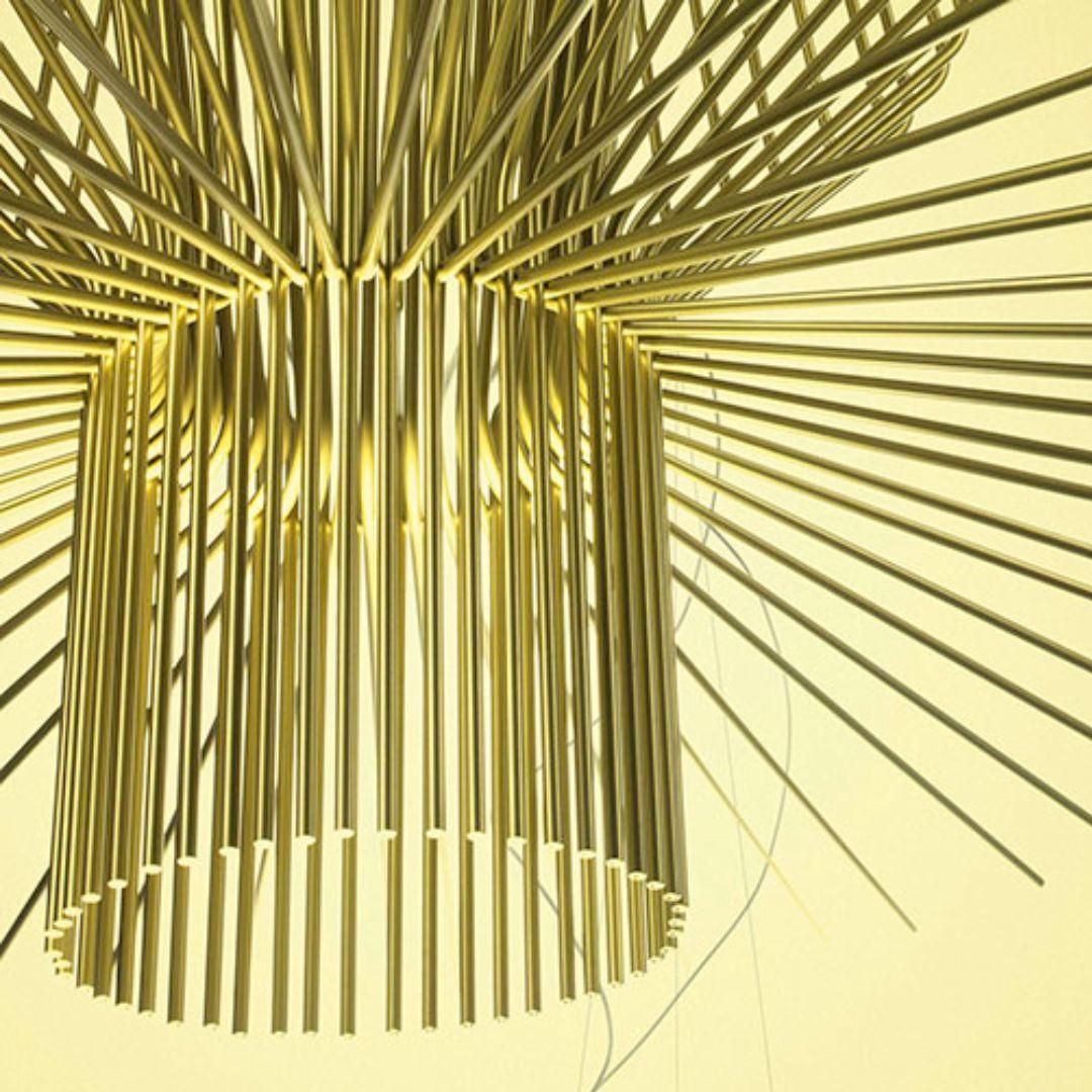 Chrome Atelier Oi ‘Allegro Assai’ LED Chandelier Lamp in Gold for Foscarini For Sale