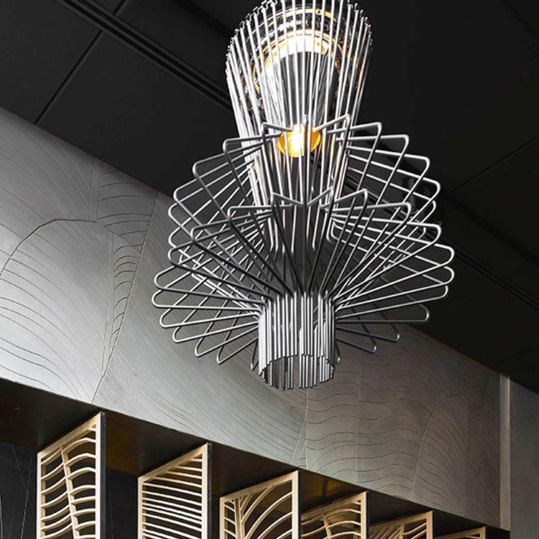 Italian Atelier Oi ‘Allegro Ritmico’ Led Chandelier Lamp in Graphite for Foscarini For Sale