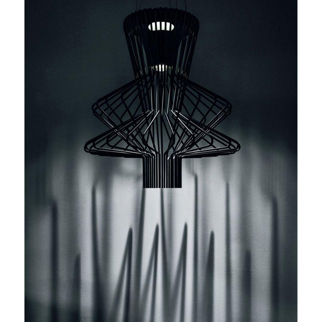 Lacquered Atelier Oi ‘Allegro Ritmico’ Led Chandelier Lamp in Graphite for Foscarini For Sale