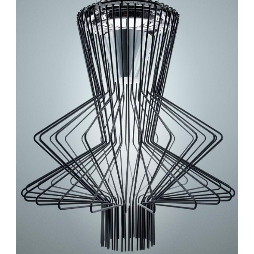 Atelier Oi ‘Allegro Ritmico’ Led Chandelier Lamp in Graphite for Foscarini In New Condition For Sale In Glendale, CA