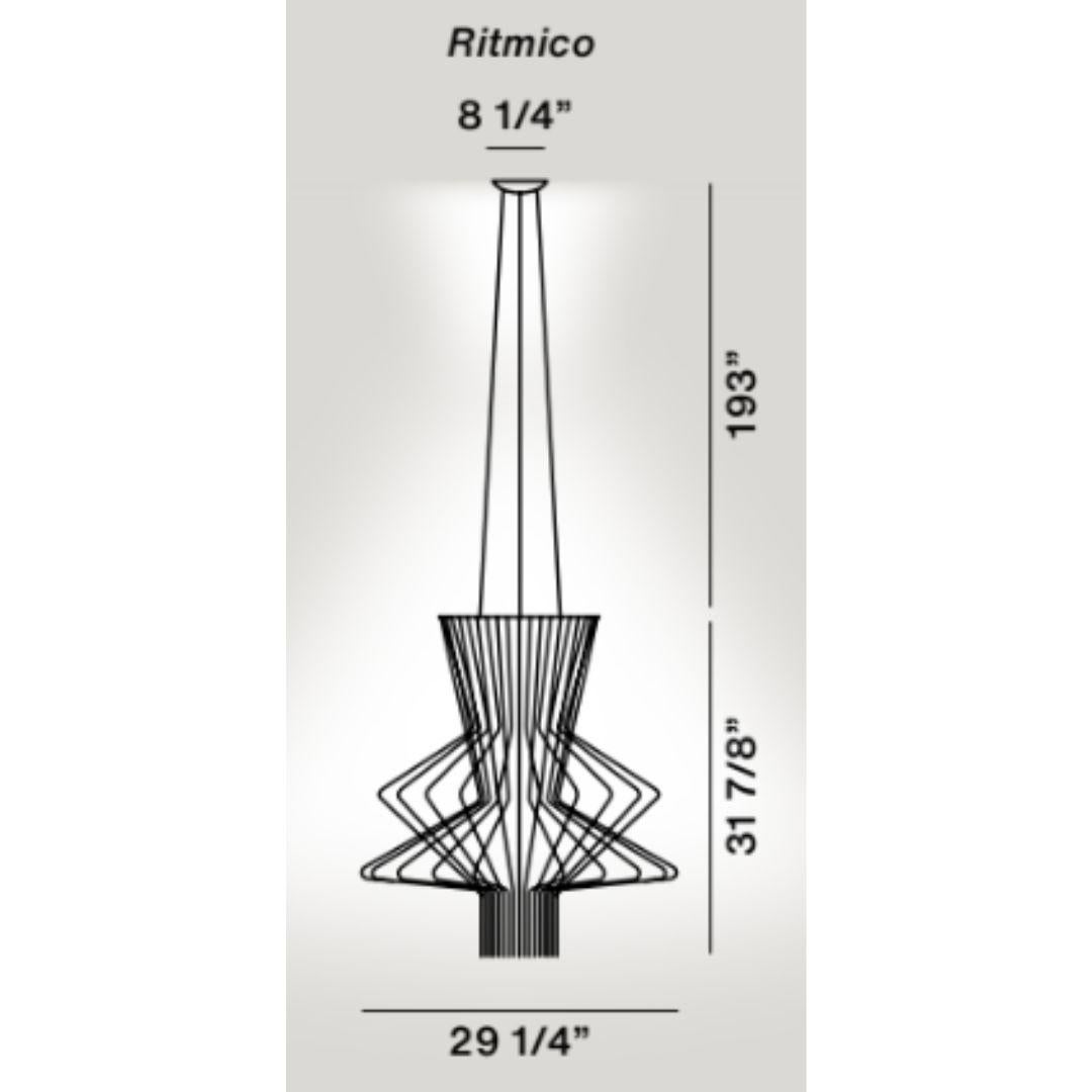 Metal Atelier Oi ‘Allegro Ritmico’ Led Chandelier Lamp in Graphite for Foscarini For Sale