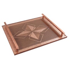 Bandeja para servir de cobre y cristal espejado estilo Art Déco Atelier Pansart
