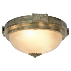 Atelier Petitot Flush Mount Bronze and Glass Chandelier