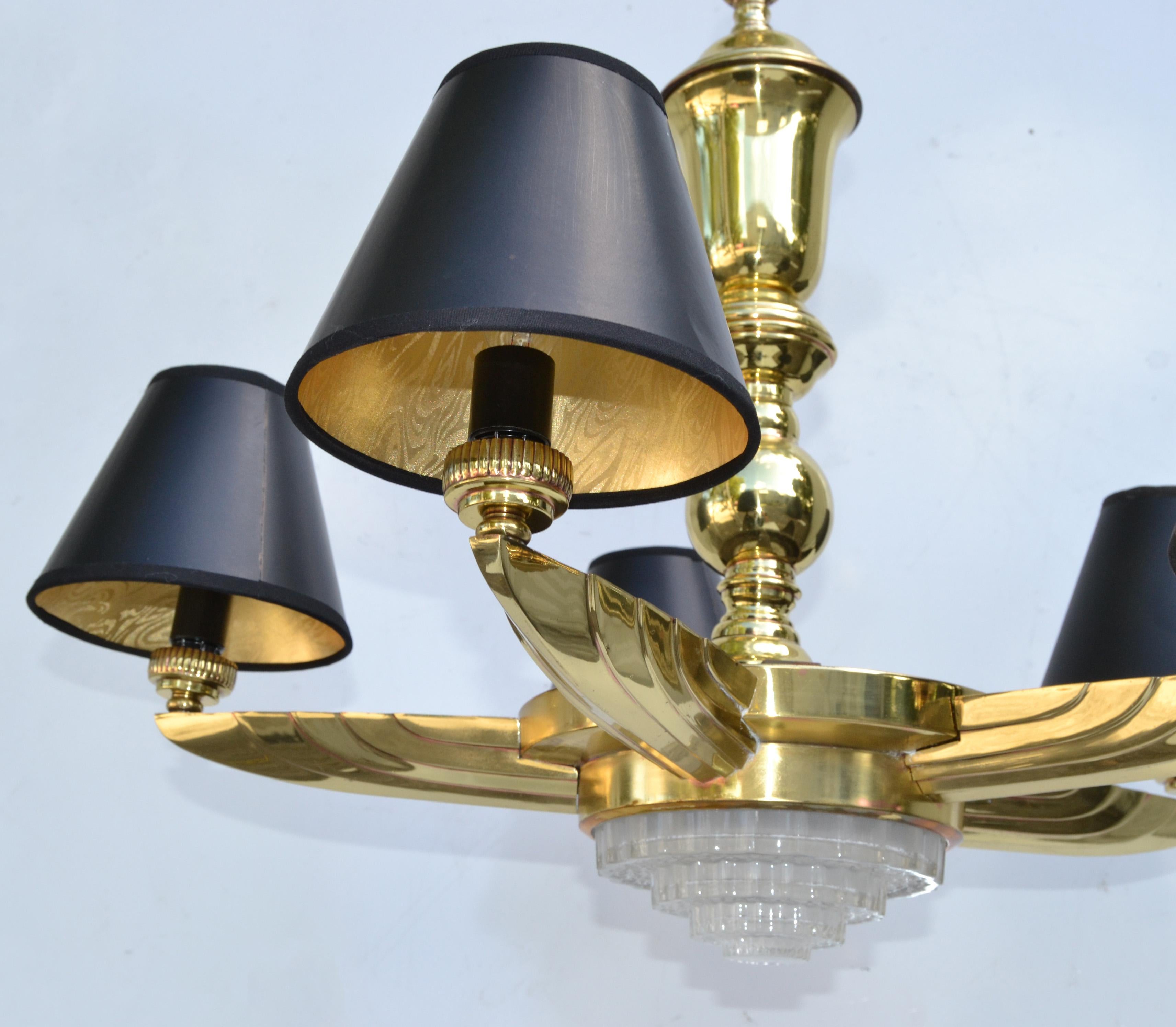 Atelier Petitot French Bronze & Brass 6 Light Round Chandelier Neoclassical For Sale 3