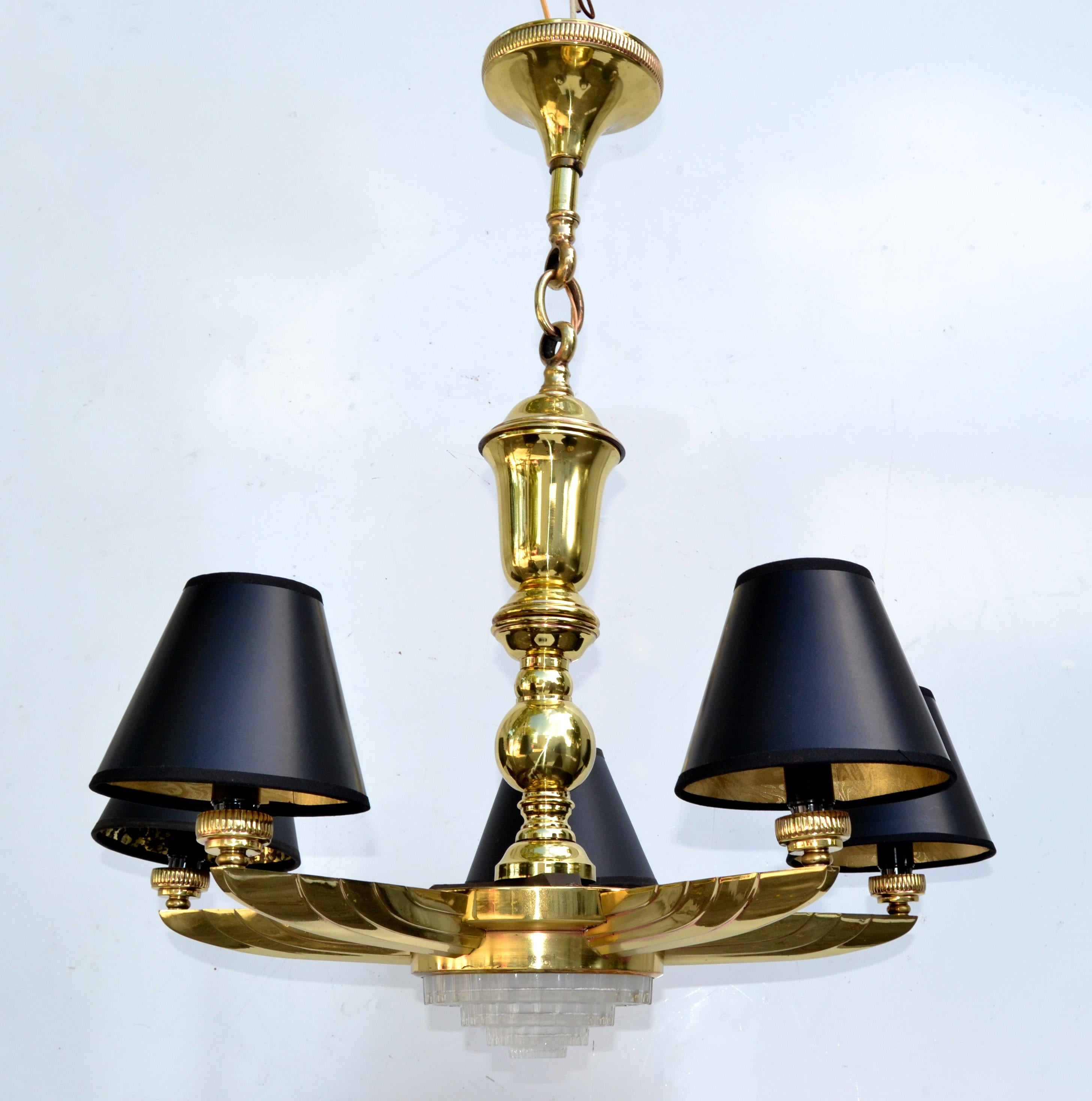 Atelier Petitot French Bronze & Brass 6 Light Round Chandelier Neoclassical For Sale 9