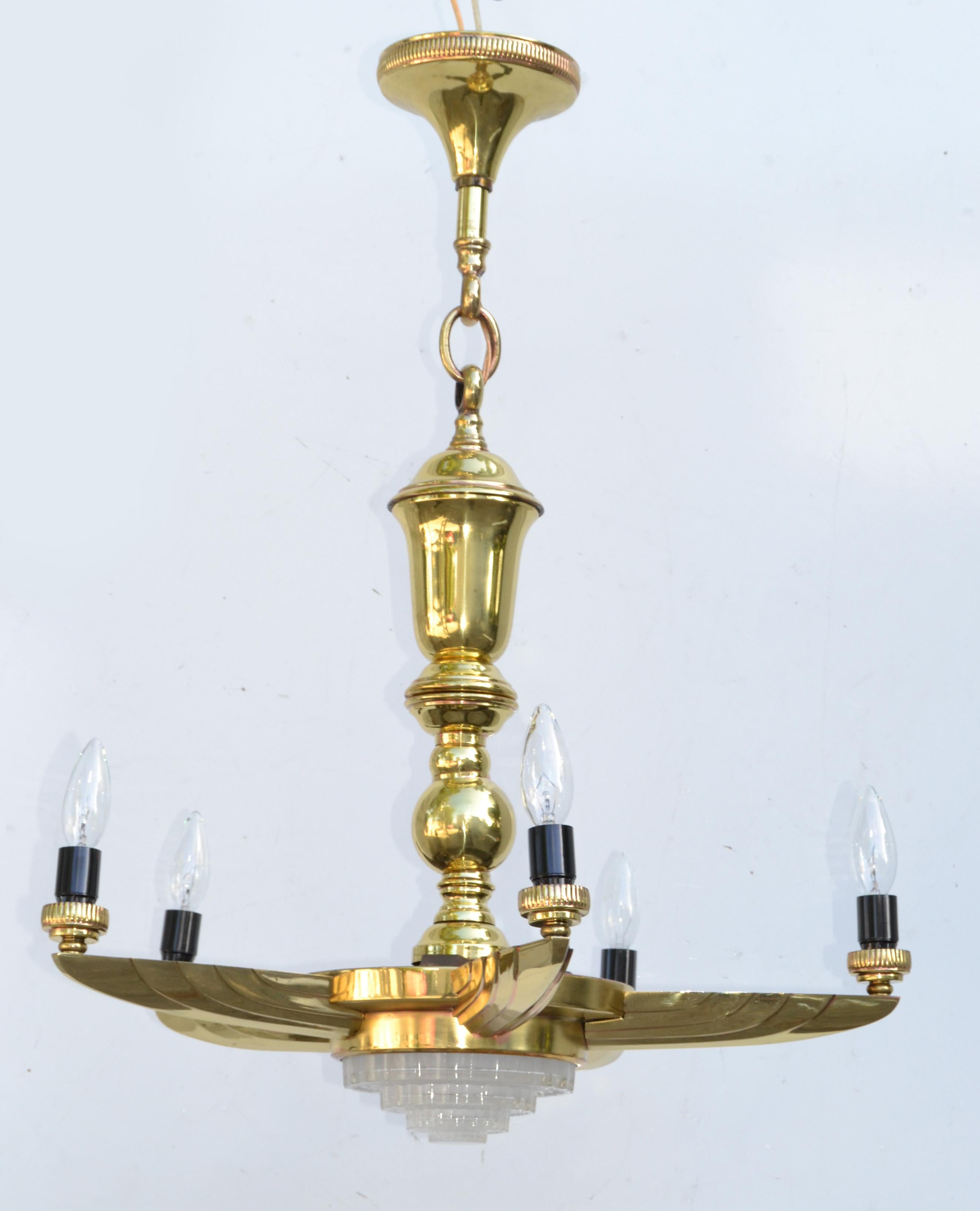 Atelier Petitot French Bronze & Brass 6 Light Round Chandelier Neoclassical In Good Condition For Sale In Miami, FL