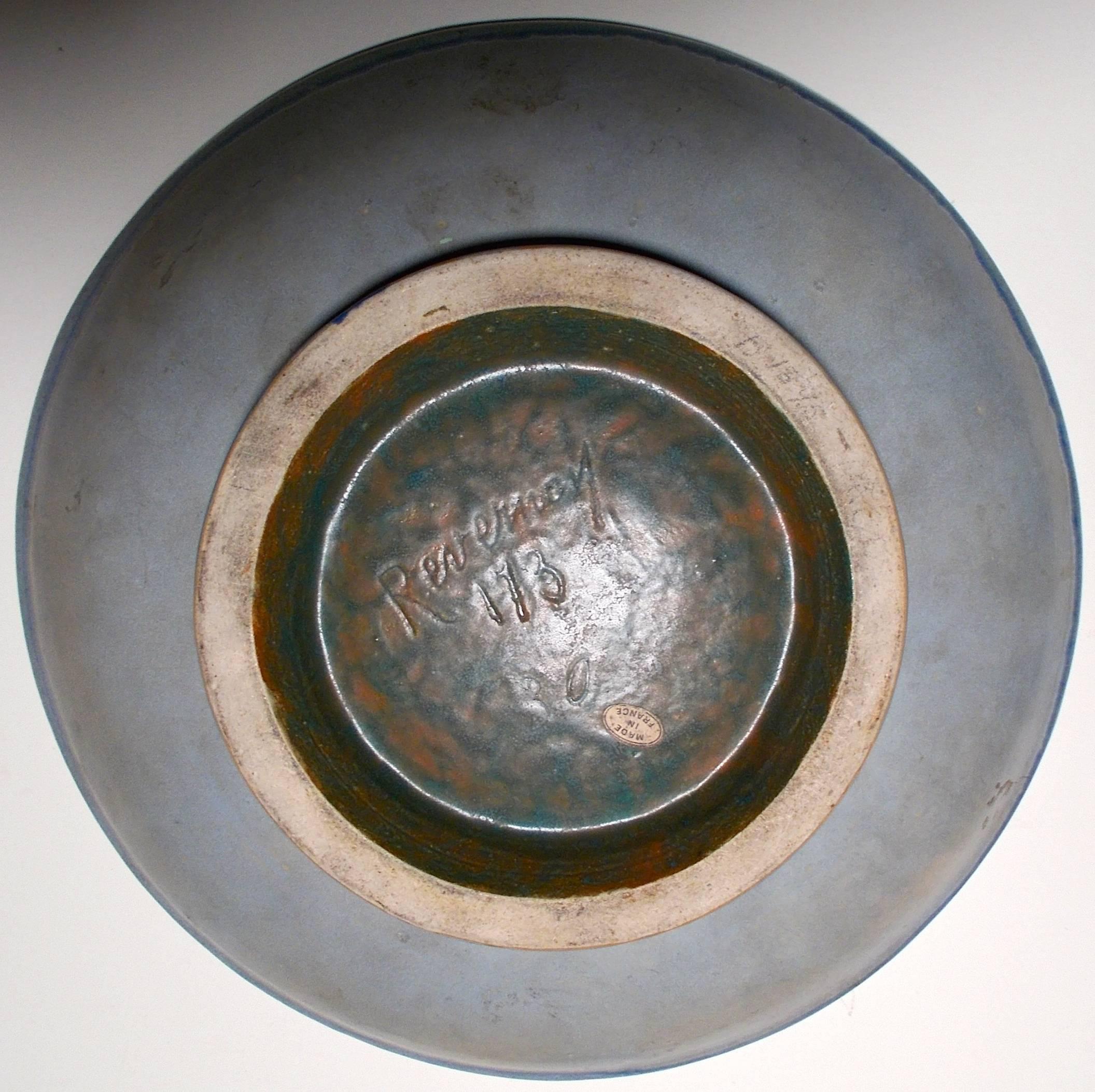Atelier Revernay Stoneware Art Deco Charger In Good Condition For Sale In Sharon, CT