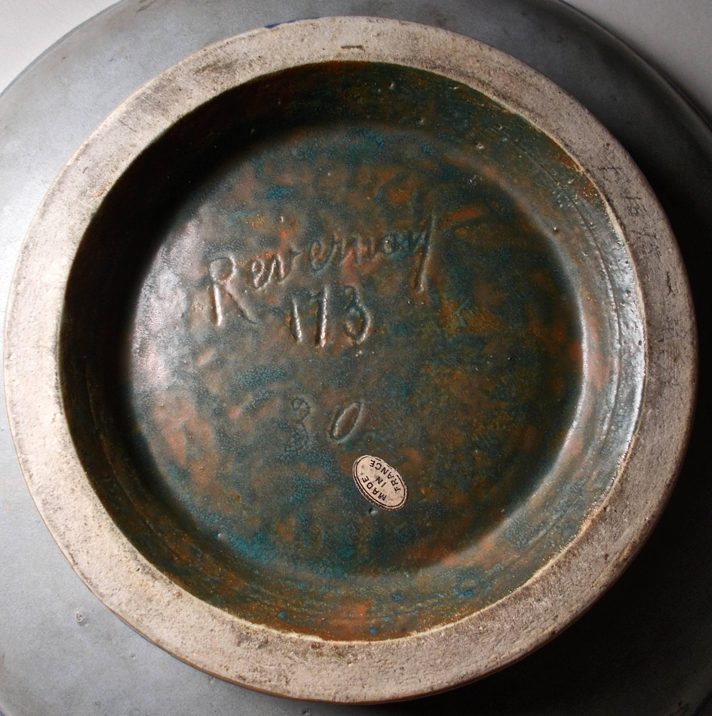 Atelier Revernay Stoneware Art Deco Charger For Sale 1