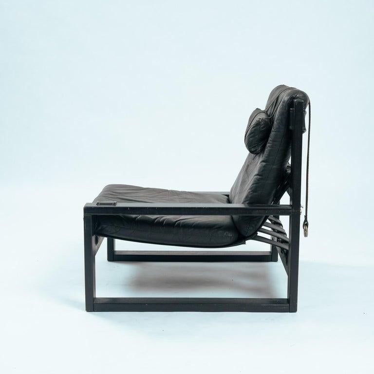 Atelier Sonja Wasseur Ensemble chaise longue et ottoman en cuir fait main, Pays-Bas Bon état - En vente à Brooklyn, NY