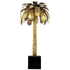 Vintage Atelier Techoueyres, Floor Lamp in the Form of a Palm Tree for Maison Charles