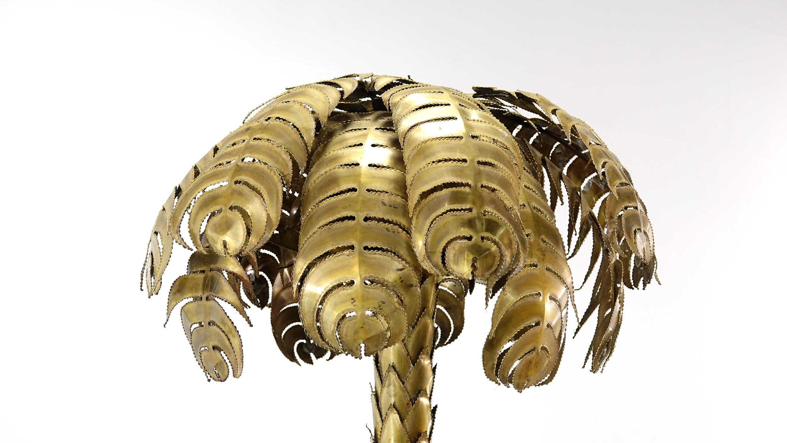 Late 20th Century Atelier Techoueyres Floor / Table Palm Tree Lamp Palm for Maison Charles