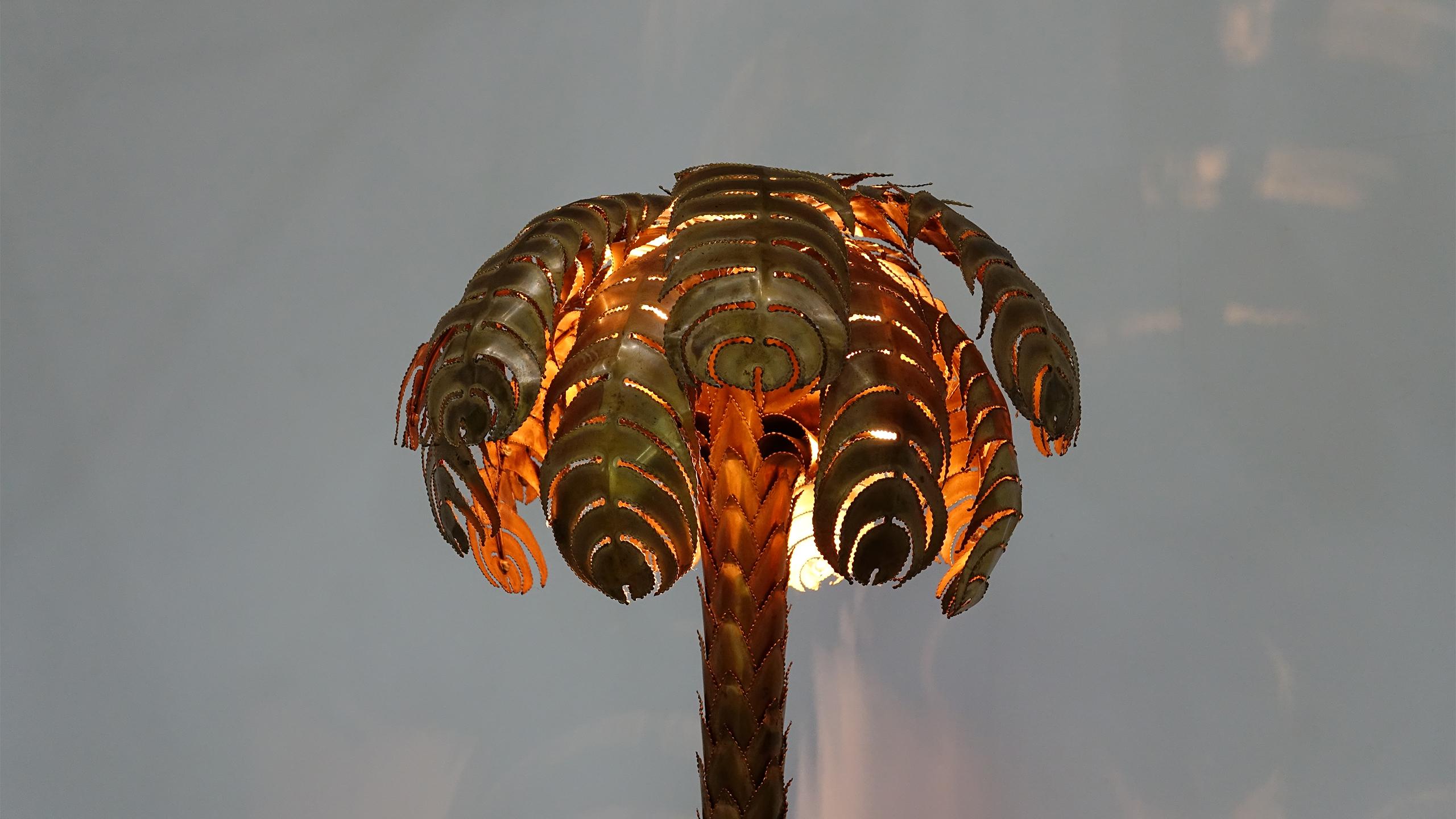 Brass Atelier Techoueyres Floor / Table Palm Tree Lamp Palm for Maison Charles