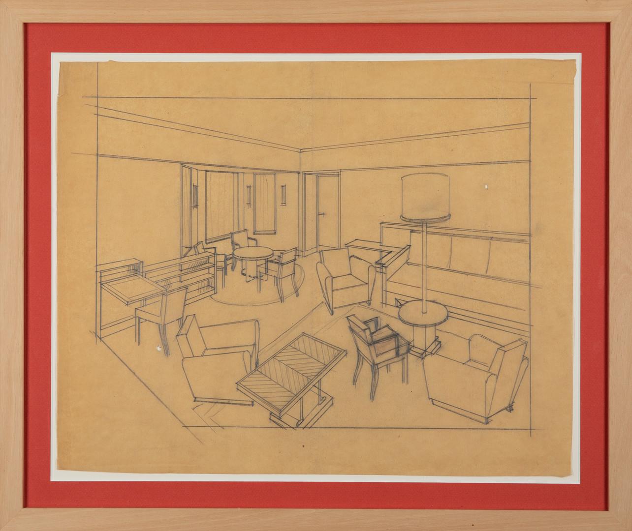 Mid-20th Century Atelier Thonet Paris, Set of Construction Drawings and Furnishing Concepts, 1930