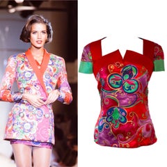 ATELIER VERSACE 1990 / 1991 vintage silk printed blouse