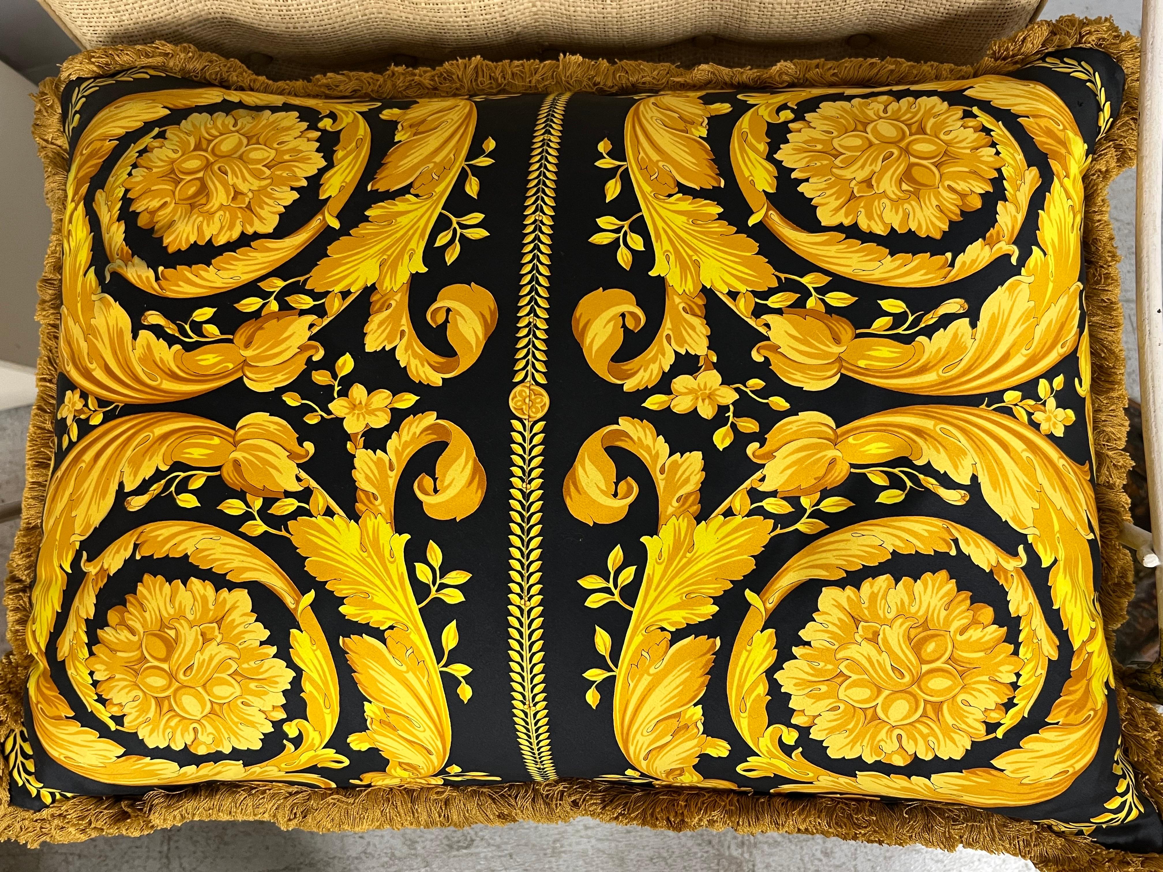 Atelier Versace 4 Large Vintage Pillows For Sale 9