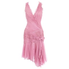 Atelier Versace baby pink silk pleated mini evening dress, ss 2004