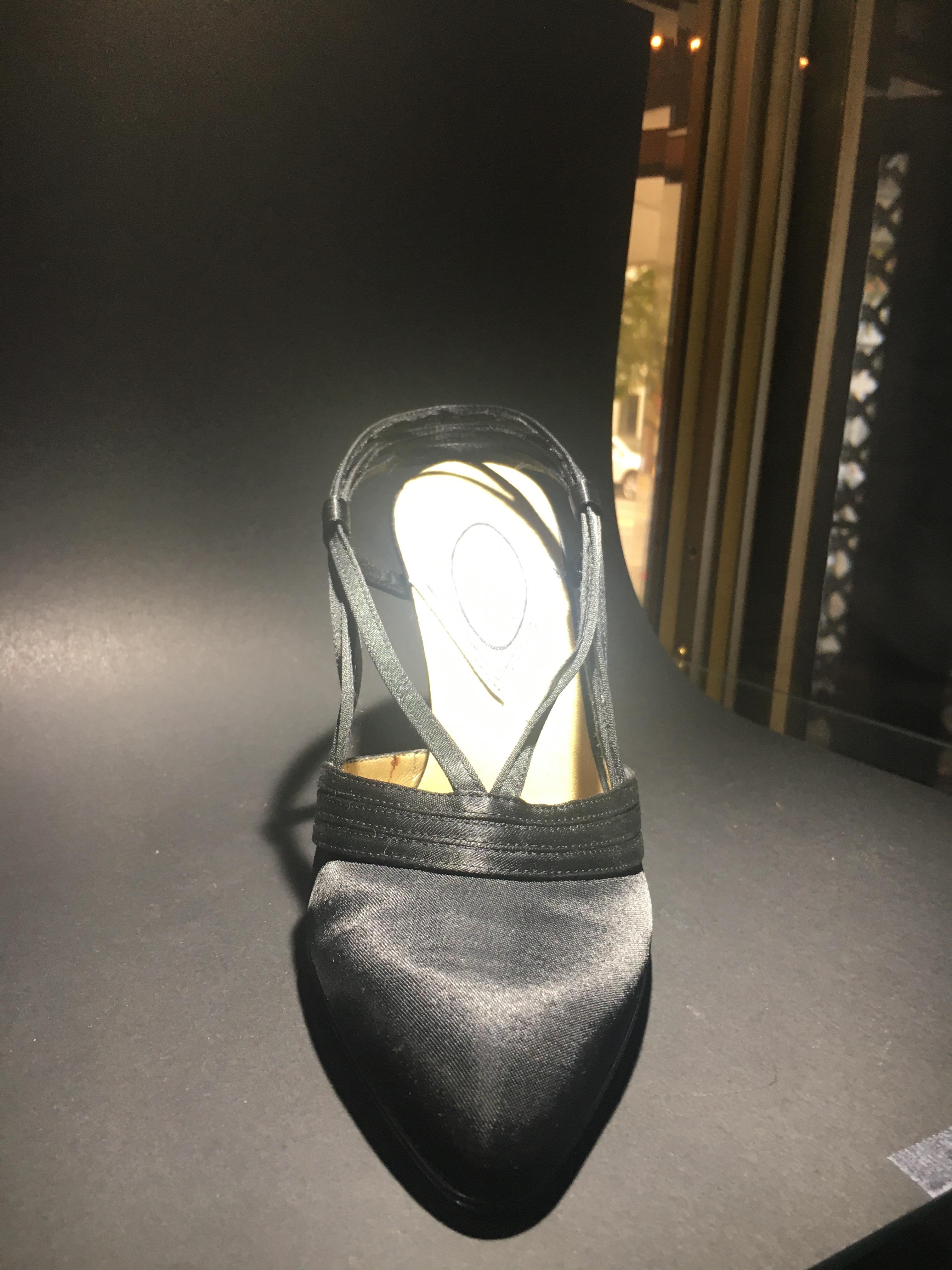 Women's Atelier Versace Black Satin Sling Backs, Never Worn Size 7 For Sale