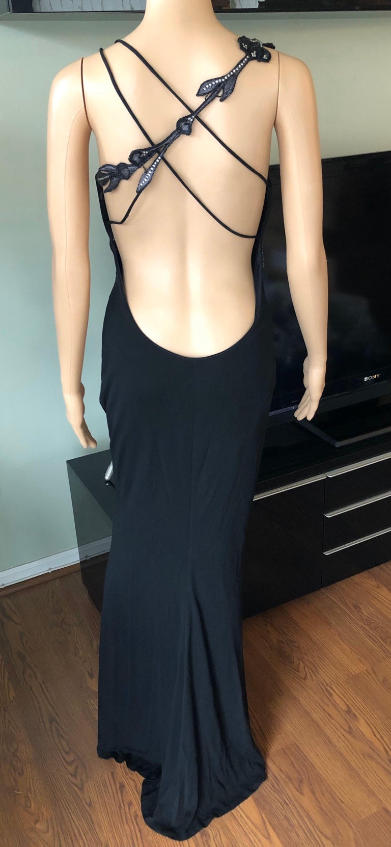 versace backless dress Atelier Versace by Gianni Versace Haute Couture Embellished Evening Dress Gown For Sale at 1stDibs