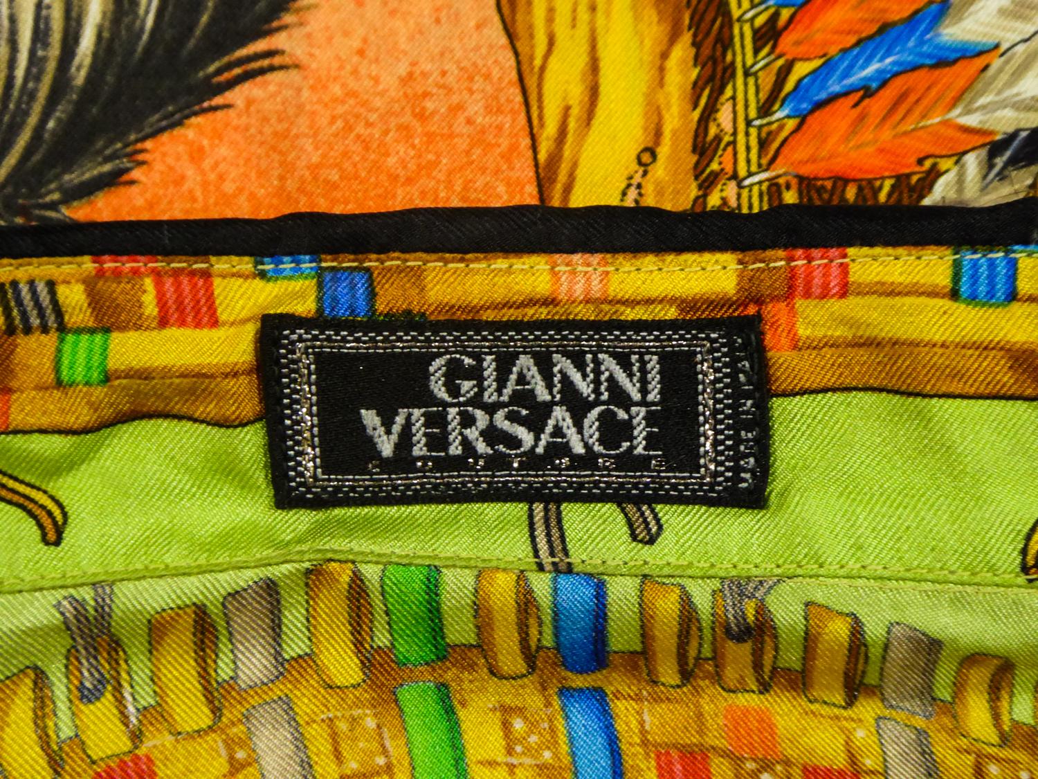 Atelier Versace Couture Chemise en soie imprimée Circa 2004 Bon état - En vente à Toulon, FR