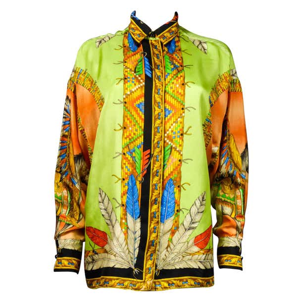 Atelier Versace Couture Printed Silk Shirt Circa 2004 For Sale at ...