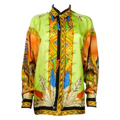 Atelier Versace Couture Printed Silk Shirt Circa 2004