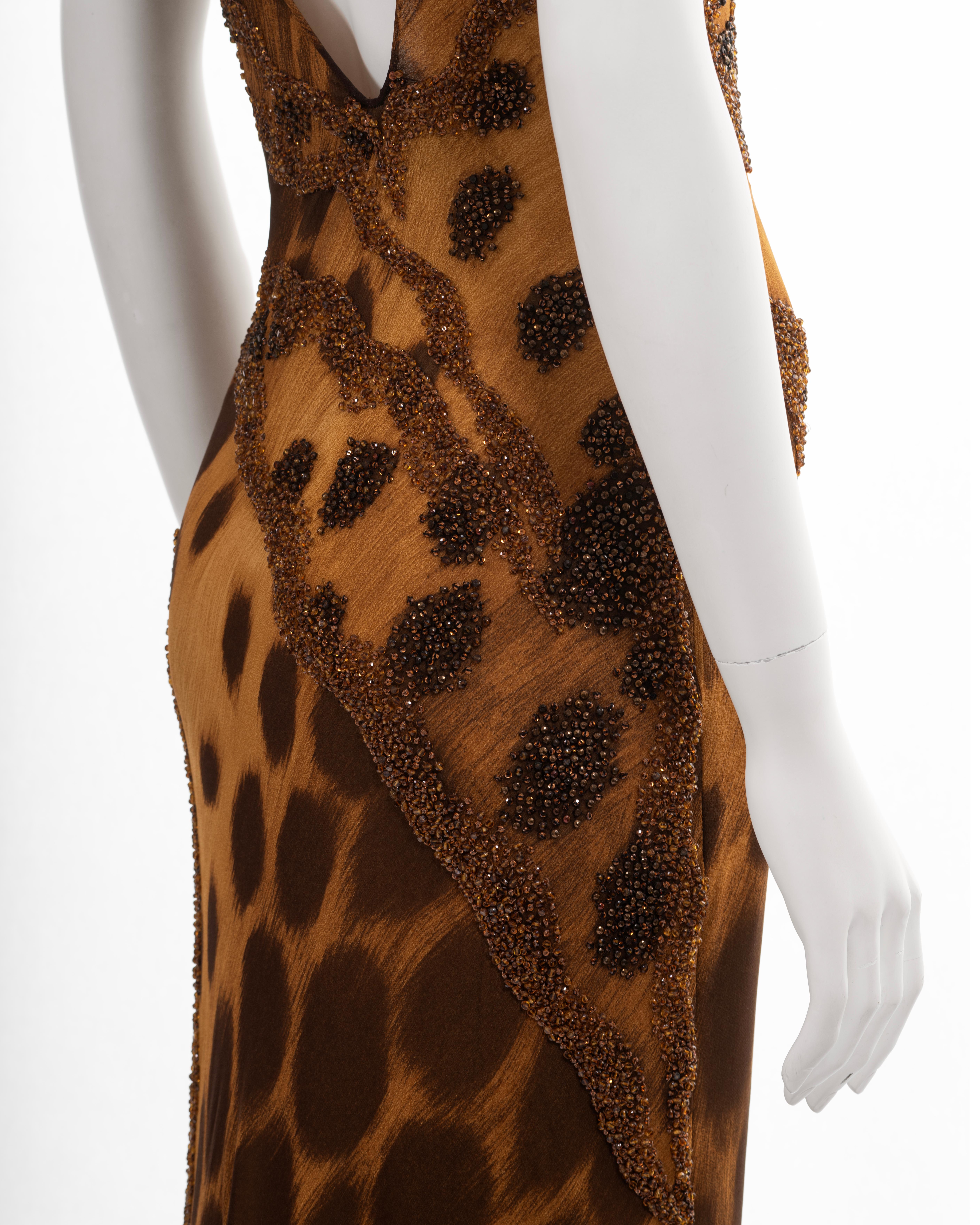 Atelier Versace Couture silk evening dress with beaded cheetah print, fw 1996 7