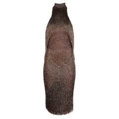 ATELIER VERSACE FW 02 Iconic Haute Couture jais halter neck dress