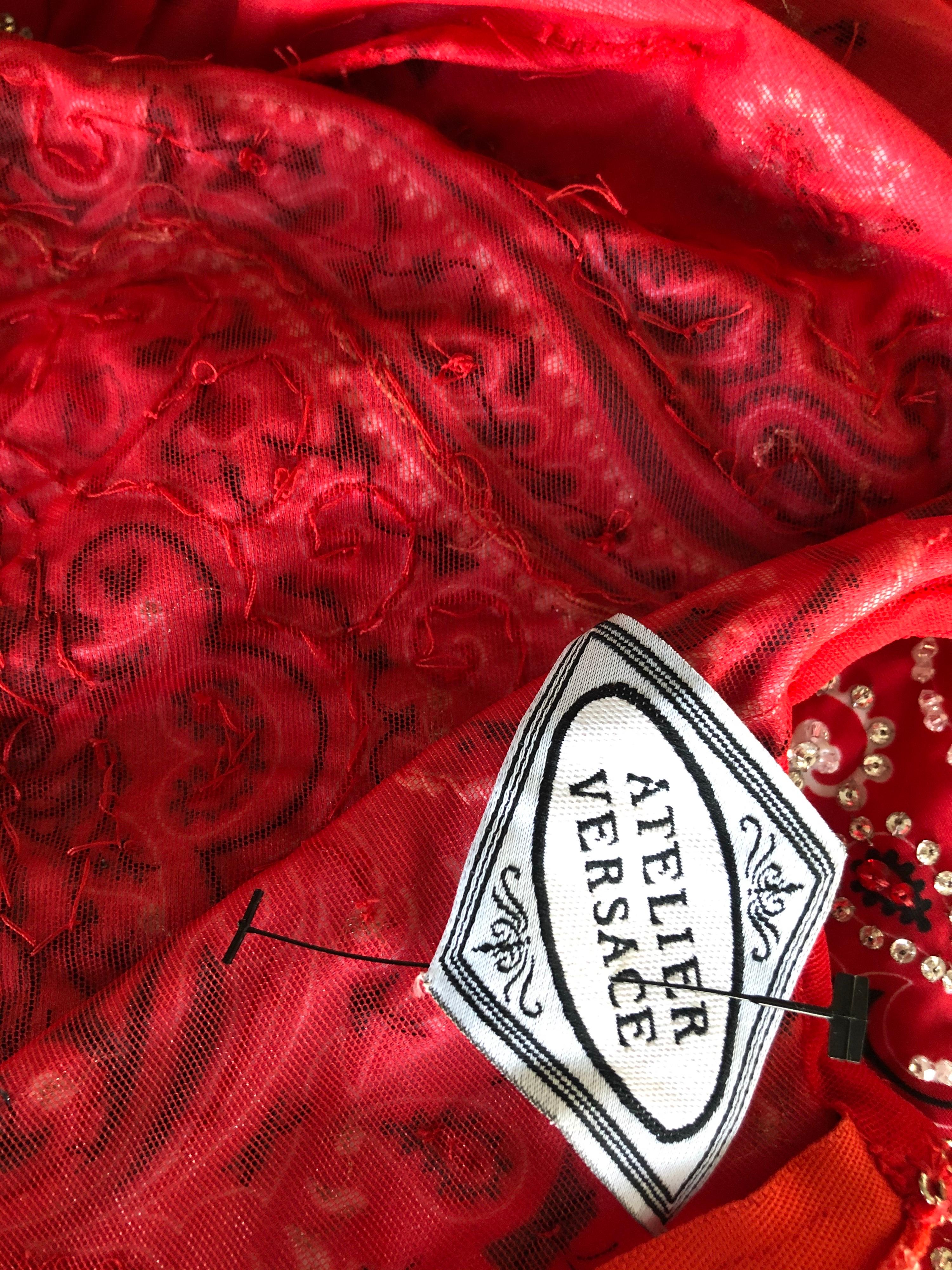 Atelier Versace Haute Couture c.2003 Embellished Top Swimwear Romper Bodysuit For Sale 11