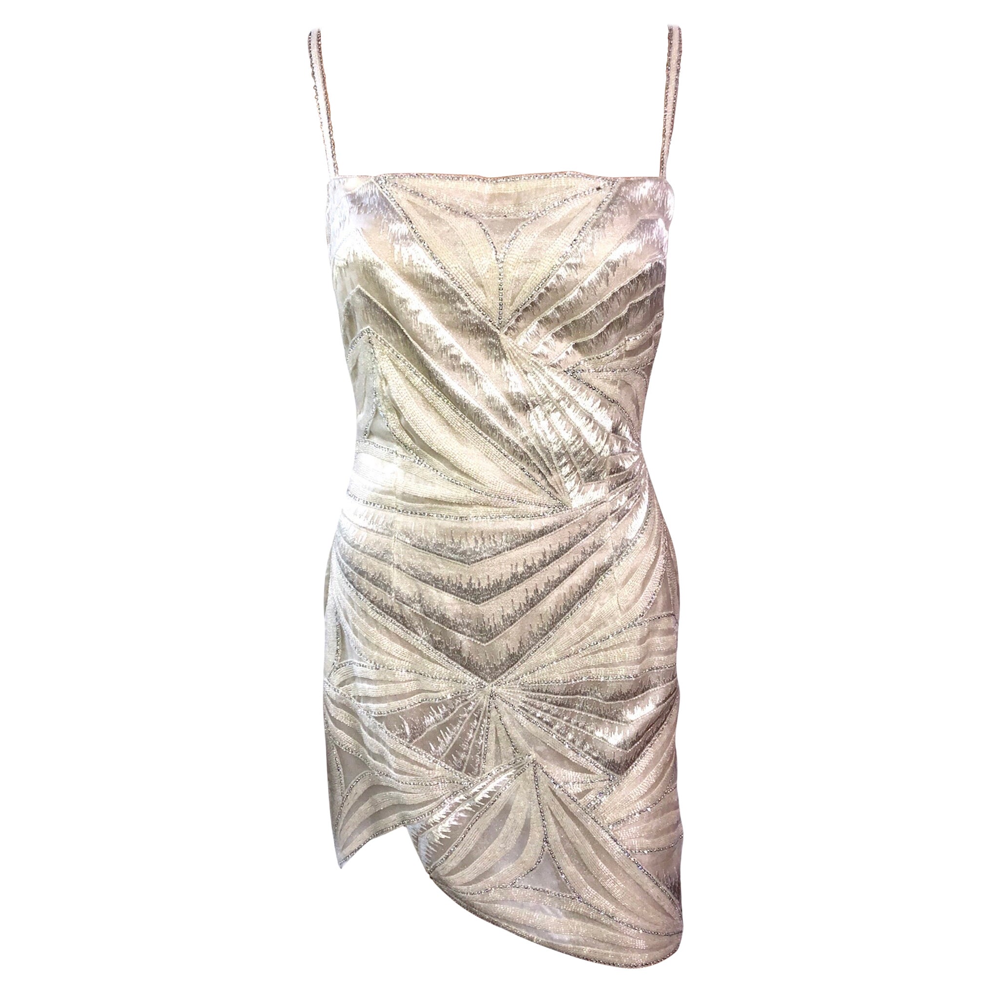 Atelier Versace Haute Couture - Robe courte embellie à découpes transparentes, automne-hiver 1998